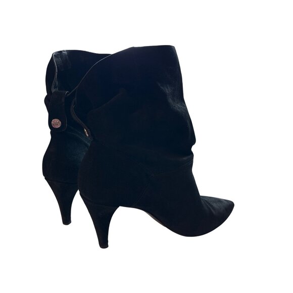 Michael Michael Kors Black Carey Suede Ankle Boots Slouchy Pointed Toe Size 9 - Picture 5 of 8